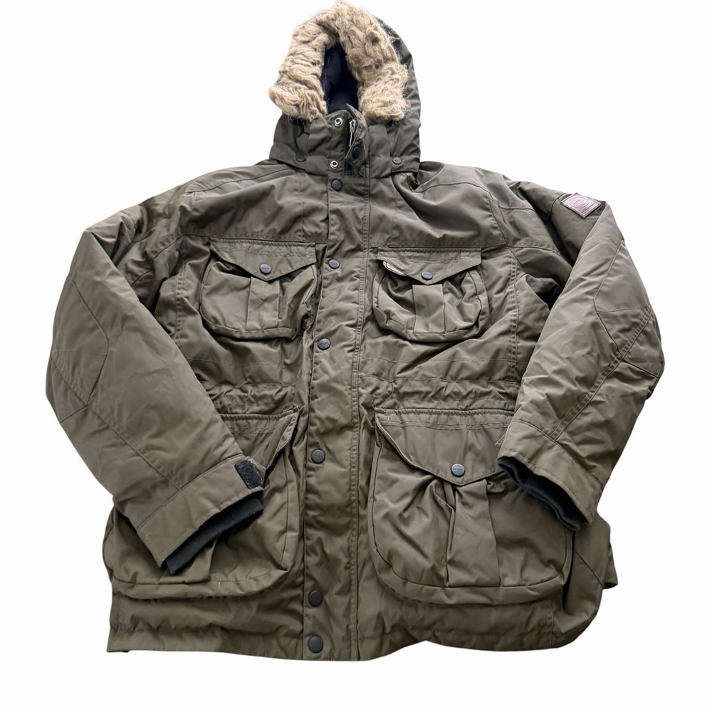 Polo RALPH LAUREN RLX Ranger/Military Fur Trim Hooded Down Parka Green sz XL